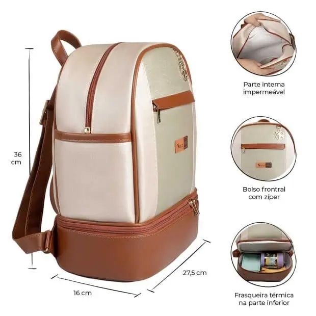 Kit Maternidade Bolsa Mala Mochila  Londres Pistache - Miniatura 7