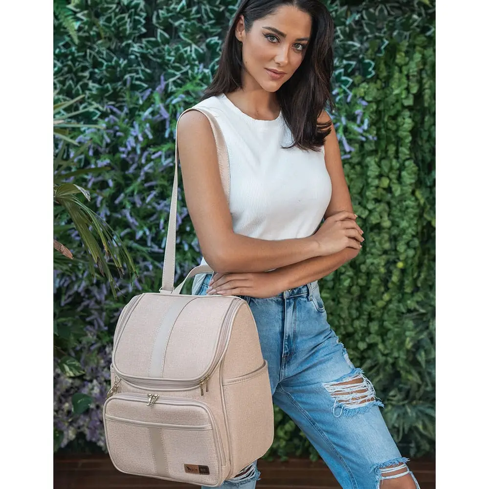 Kit Mochila e Mala Maternidade Multifuncional Lebaby 2 em 1 Nude - Miniatura 12