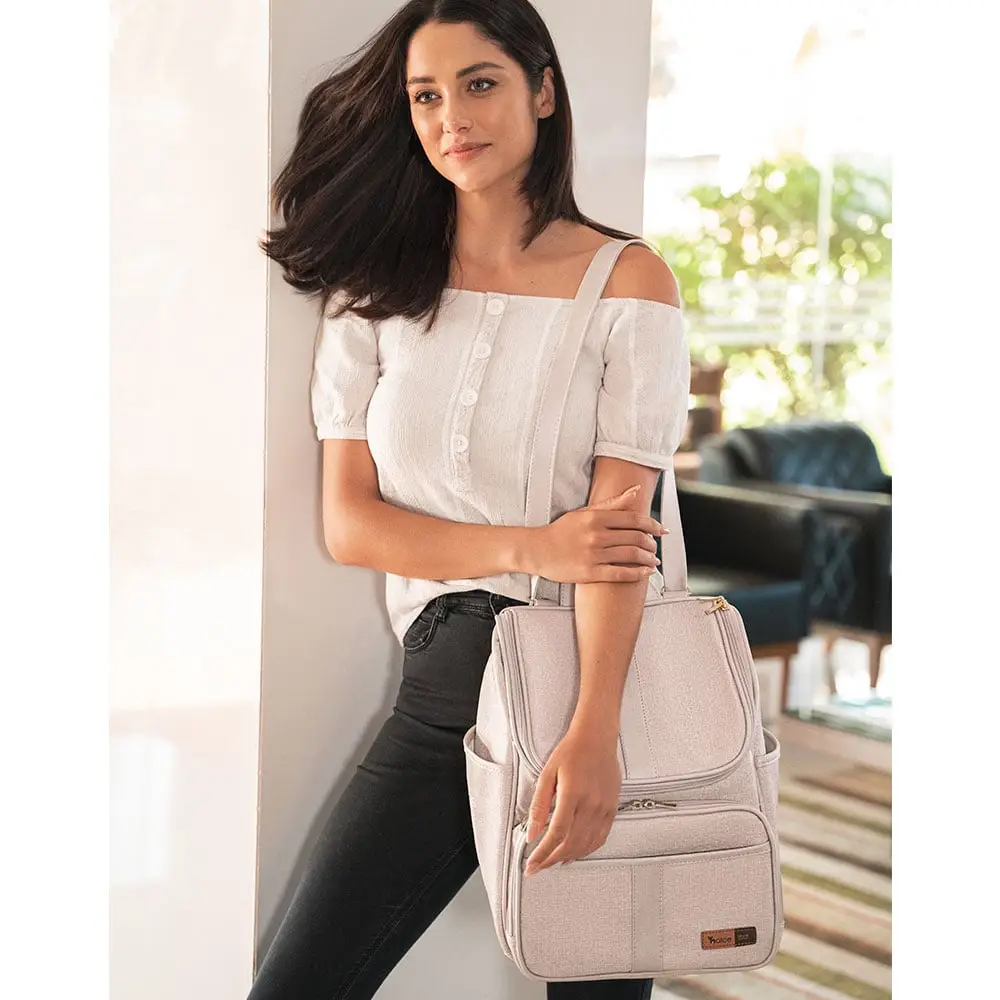 Kit Mochila e Mala Maternidade Multifuncional Lebaby 2 em 1 Nude - Miniatura 15