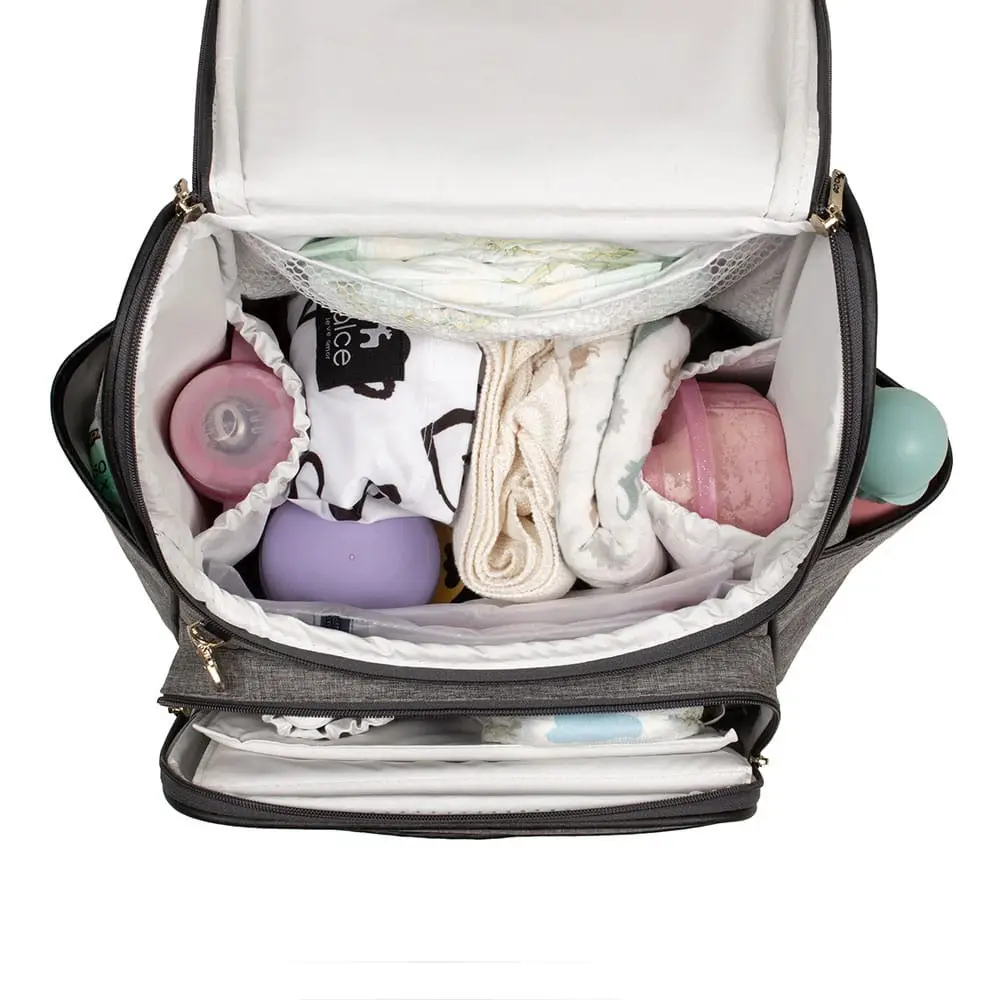 Kit Mochila e Mala Maternidade Multifuncional Lebaby 2 em 1 Cinza Mescla - Miniatura 11