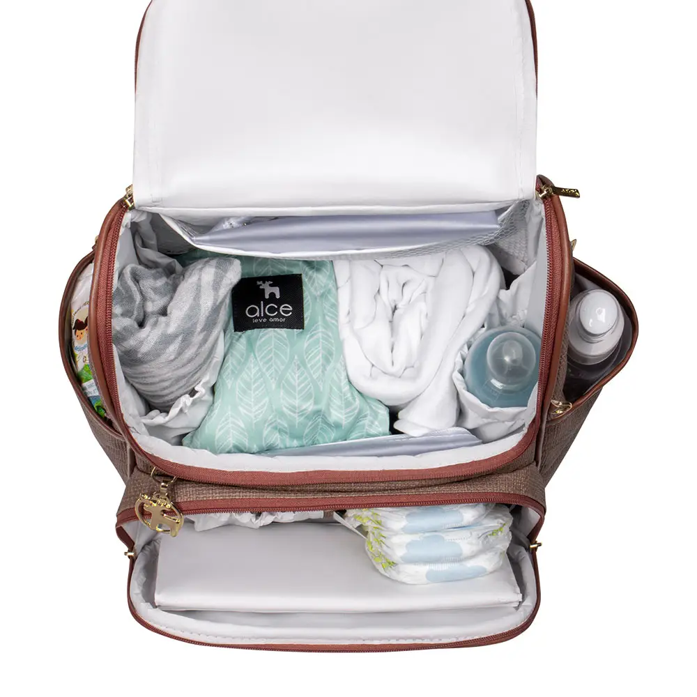 Bolsa Mochila Maternidade Multifuncional Lebaby 2 em 1 Cappuccino - Miniatura 5