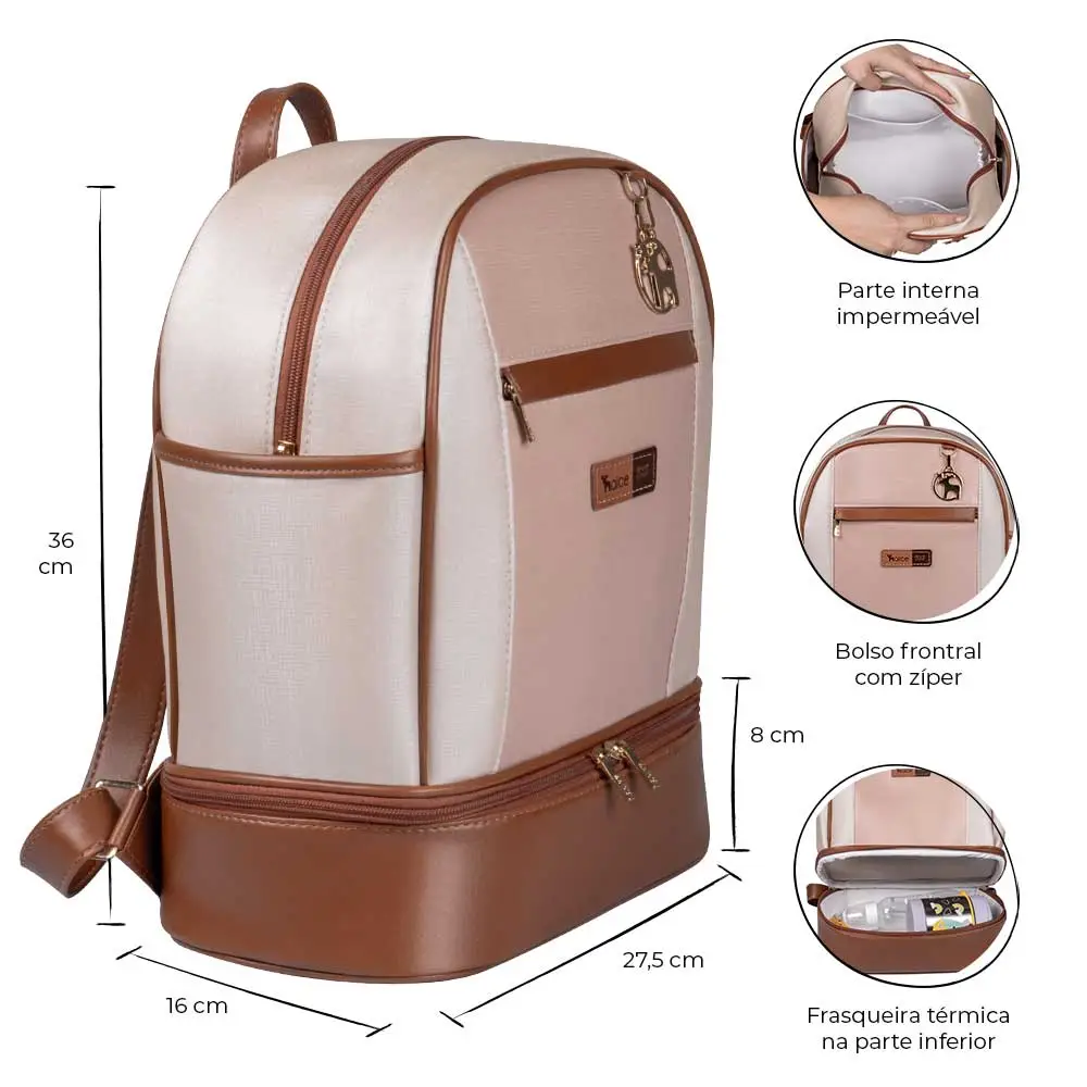 Kit Maternidade Bolsa Mala e Mochila Londres Rose - Miniatura 3