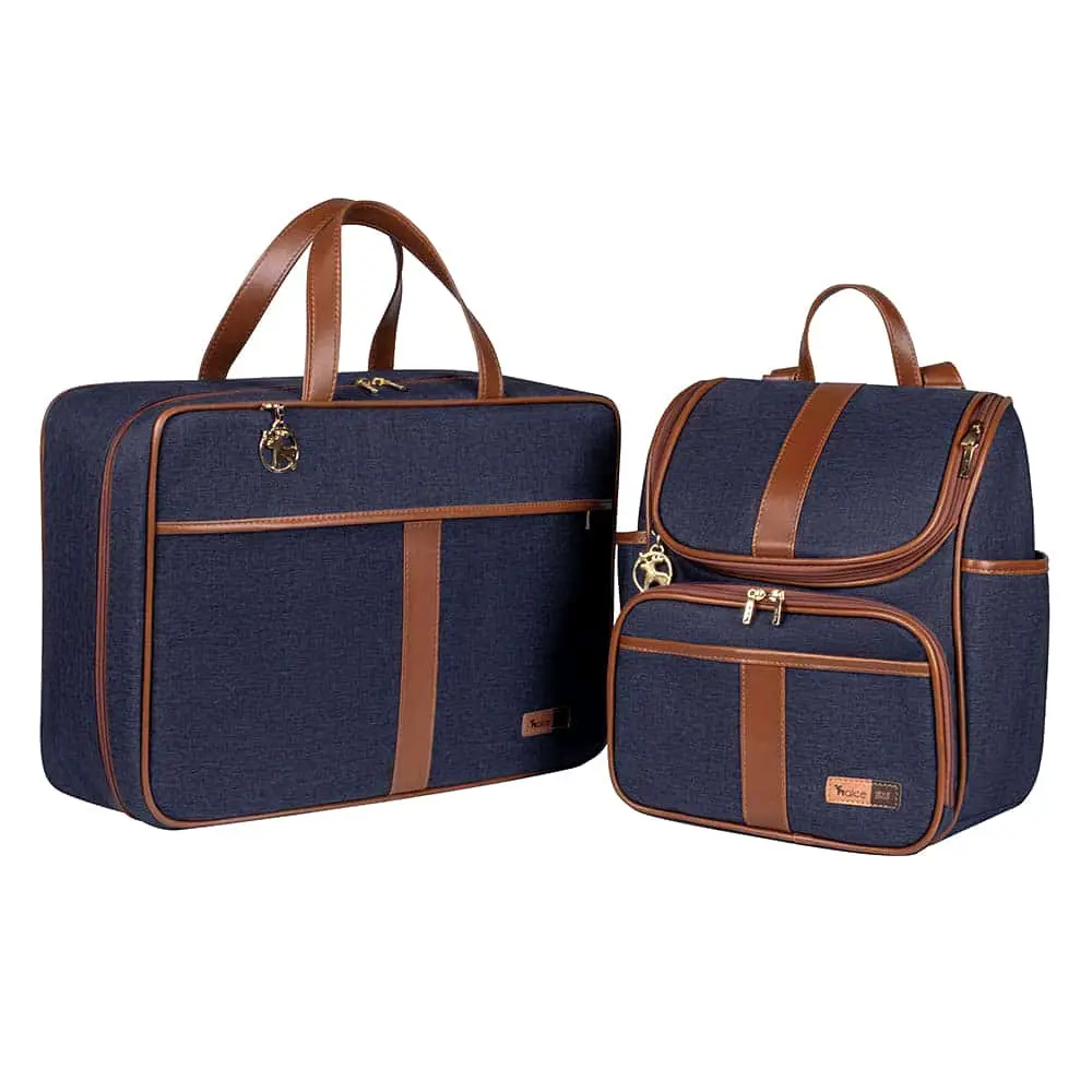 Kit Maternidade Mochila e Mala Jeans Lebaby - Miniatura 1