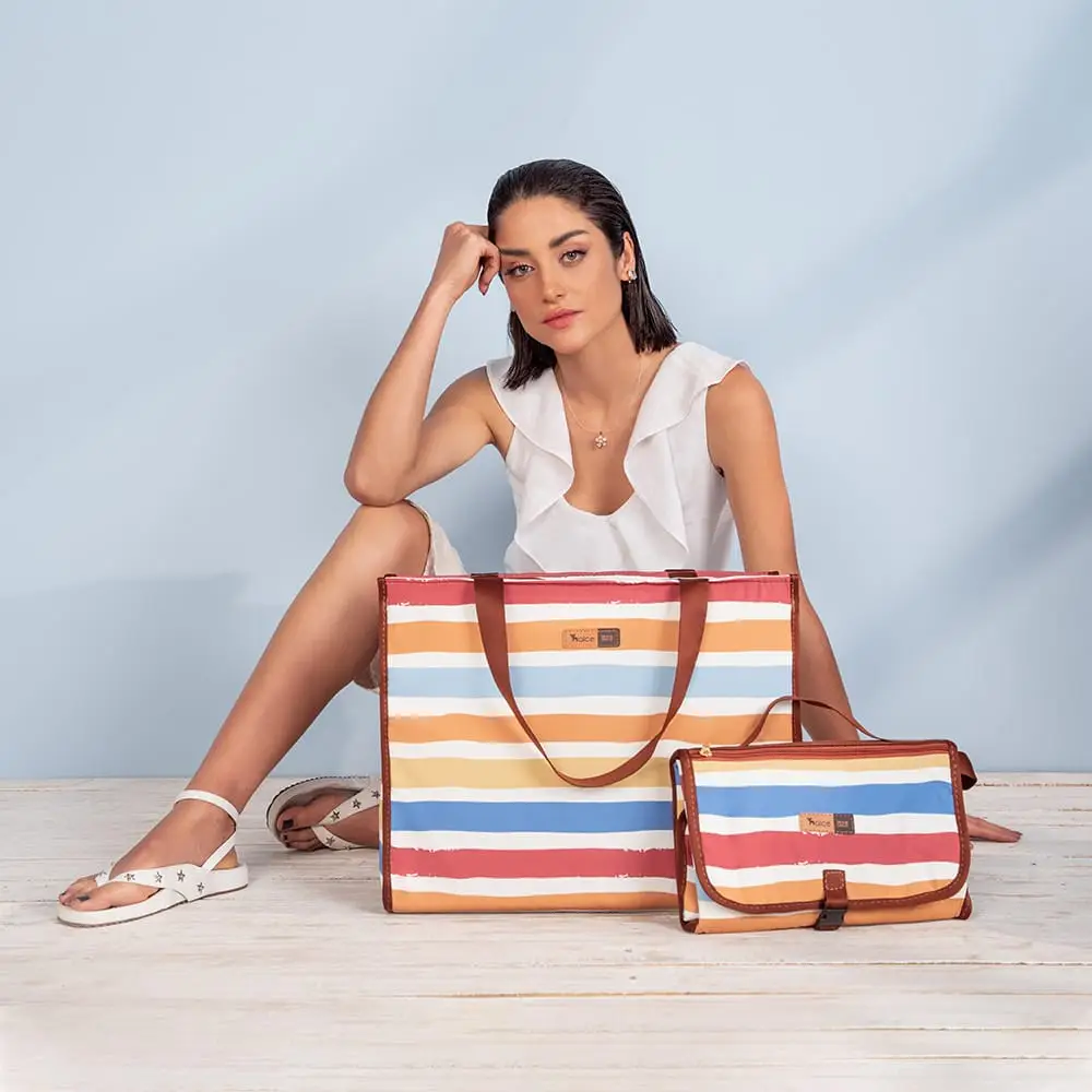 Kit Bolsa Maternidade Alce Bag e Trocador Portátil Listras - Miniatura 10
