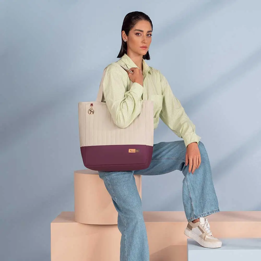 Bolsa Maternidade Coleção Cores - Creme e Marsala - Miniatura 7
