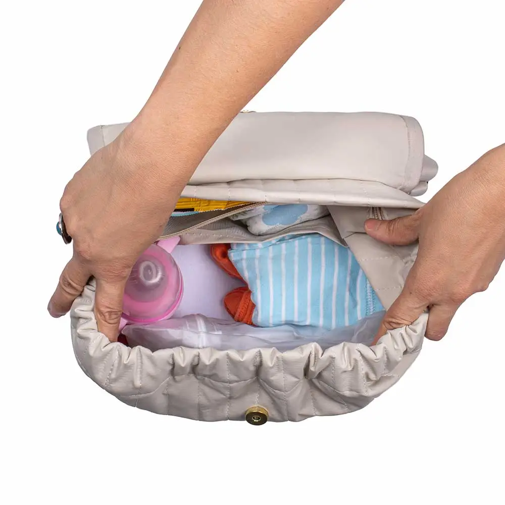 Kit Bolsa Mala e Mochila Maternidade Coleção Cores - Creme e Laranja - Miniatura 14