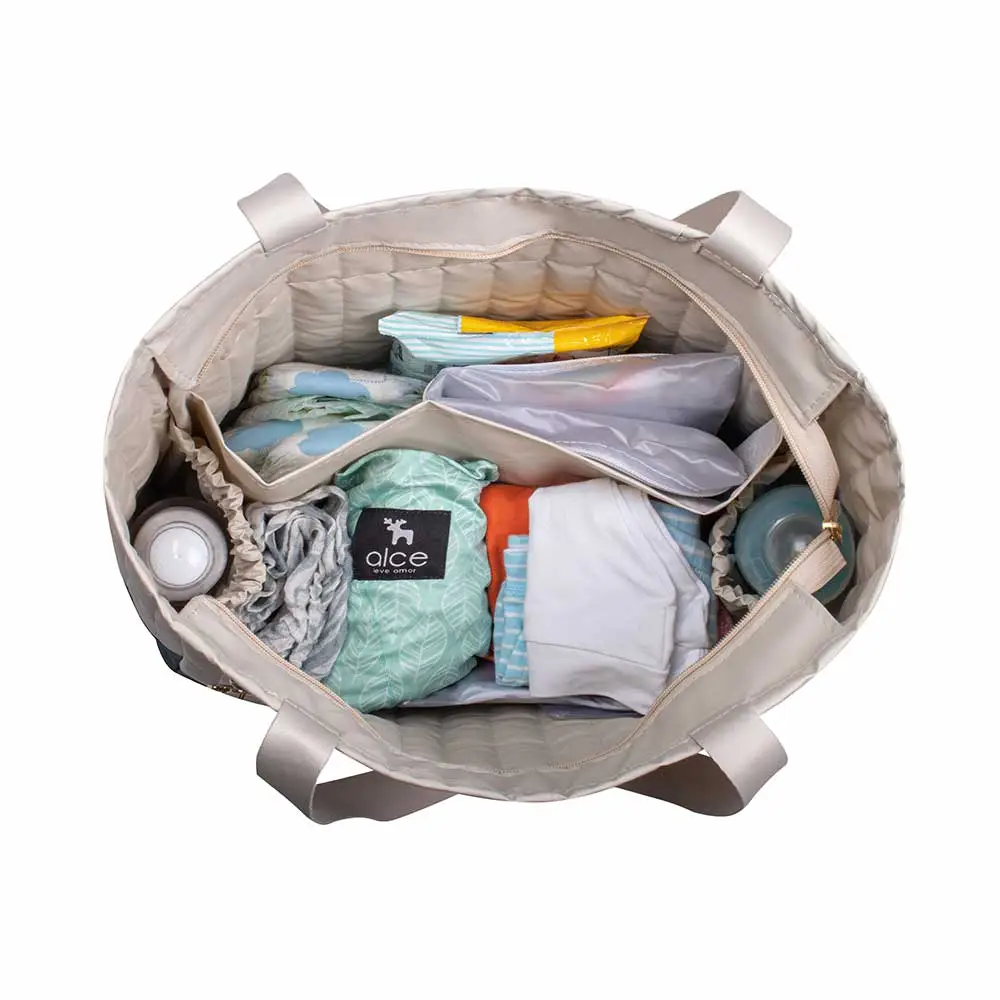 Kit Bolsa Mala e Mochila Maternidade Coleção Cores - Creme e Laranja - Miniatura 5