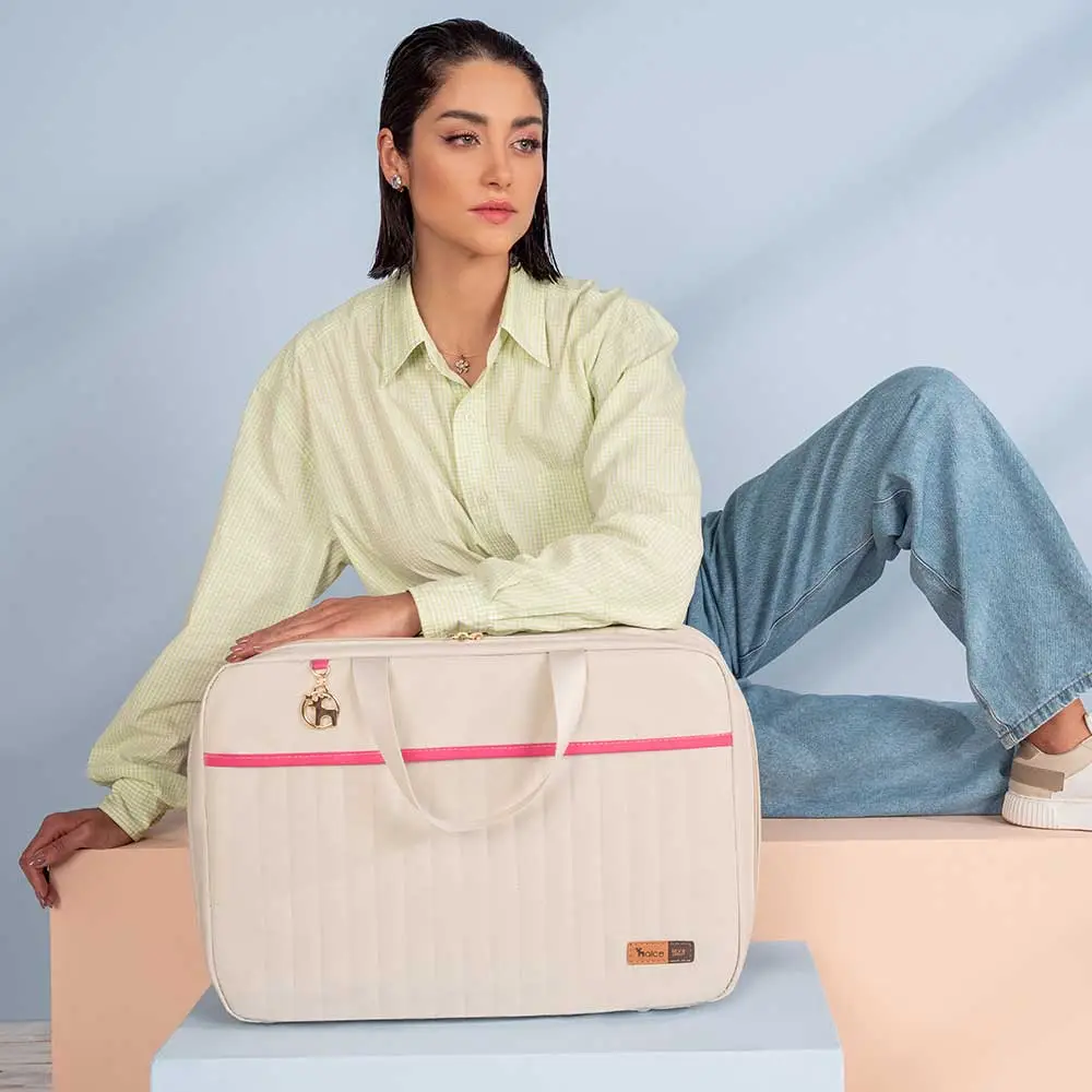 Kit Bolsa Mala e Mochila Maternidade Coleção Cores - Creme e Pink - Miniatura 18