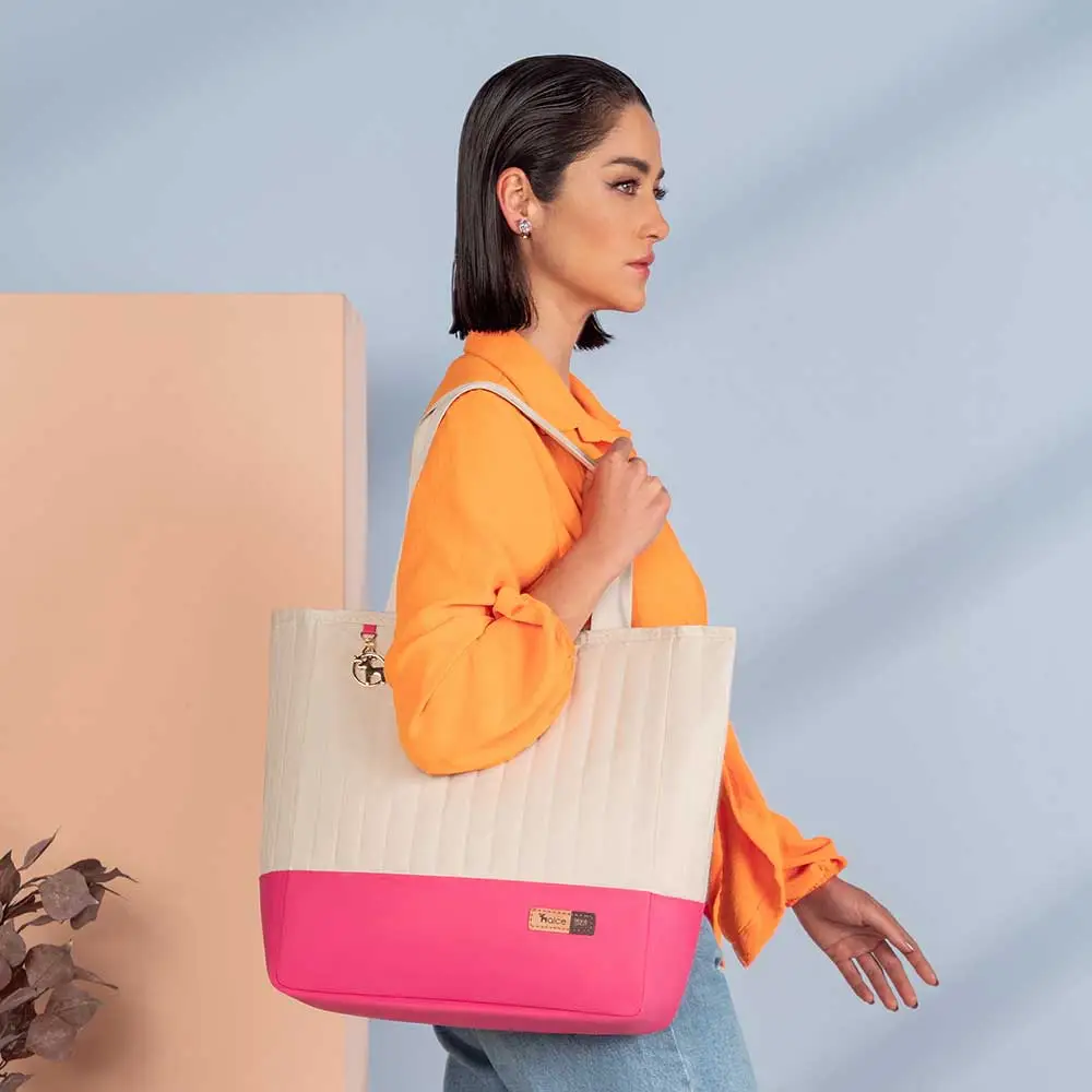 Kit Bolsa Mala e Mochila Maternidade Coleção Cores - Creme e Pink - Miniatura 21
