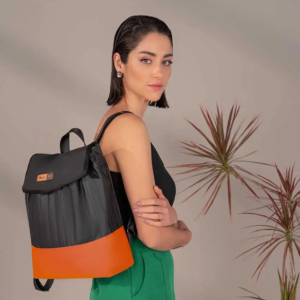 Kit Bolsa Mala e Mochila Maternidade Coleção Cores - Preto e Laranja - Miniatura 19