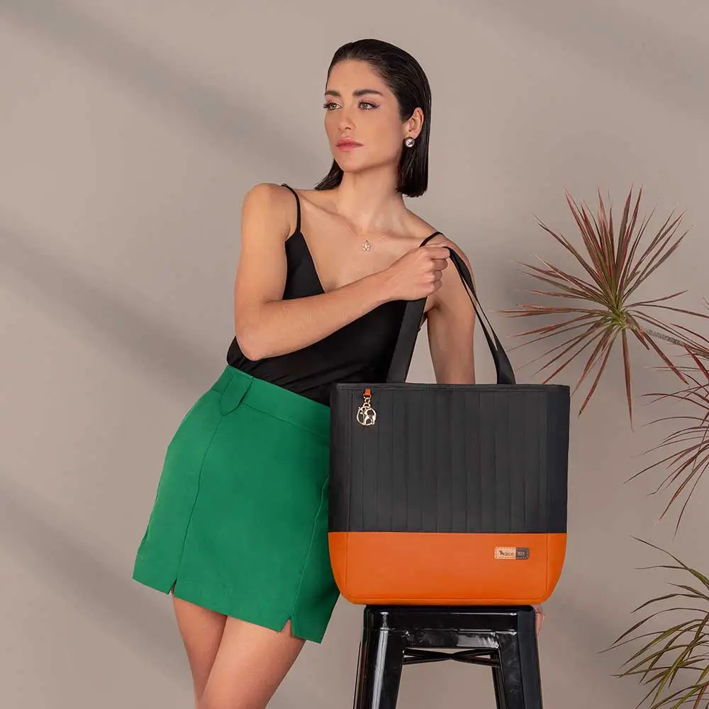 Kit Bolsa Mala e Mochila Maternidade Coleção Cores - Preto e Laranja - Miniatura 21