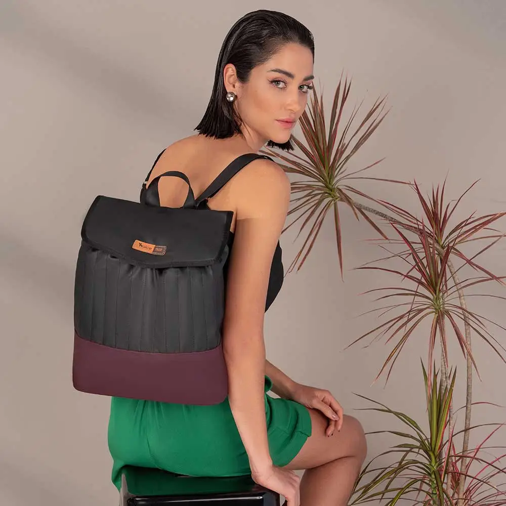 Kit Bolsa Mala e Mochila Maternidade Coleção Cores - Preto e Marsala - Miniatura 17