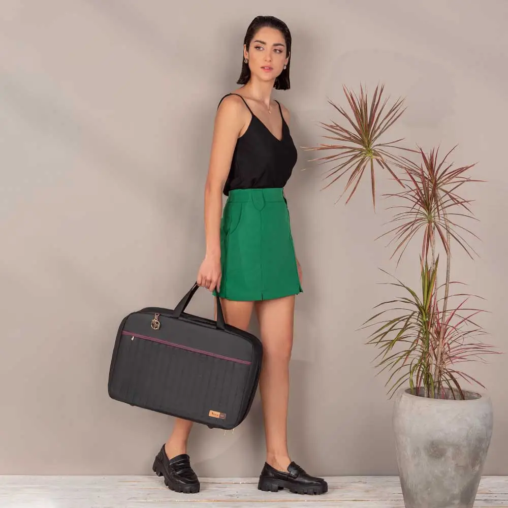 Kit Bolsa Mala e Mochila Maternidade Coleção Cores - Preto e Marsala - Miniatura 22