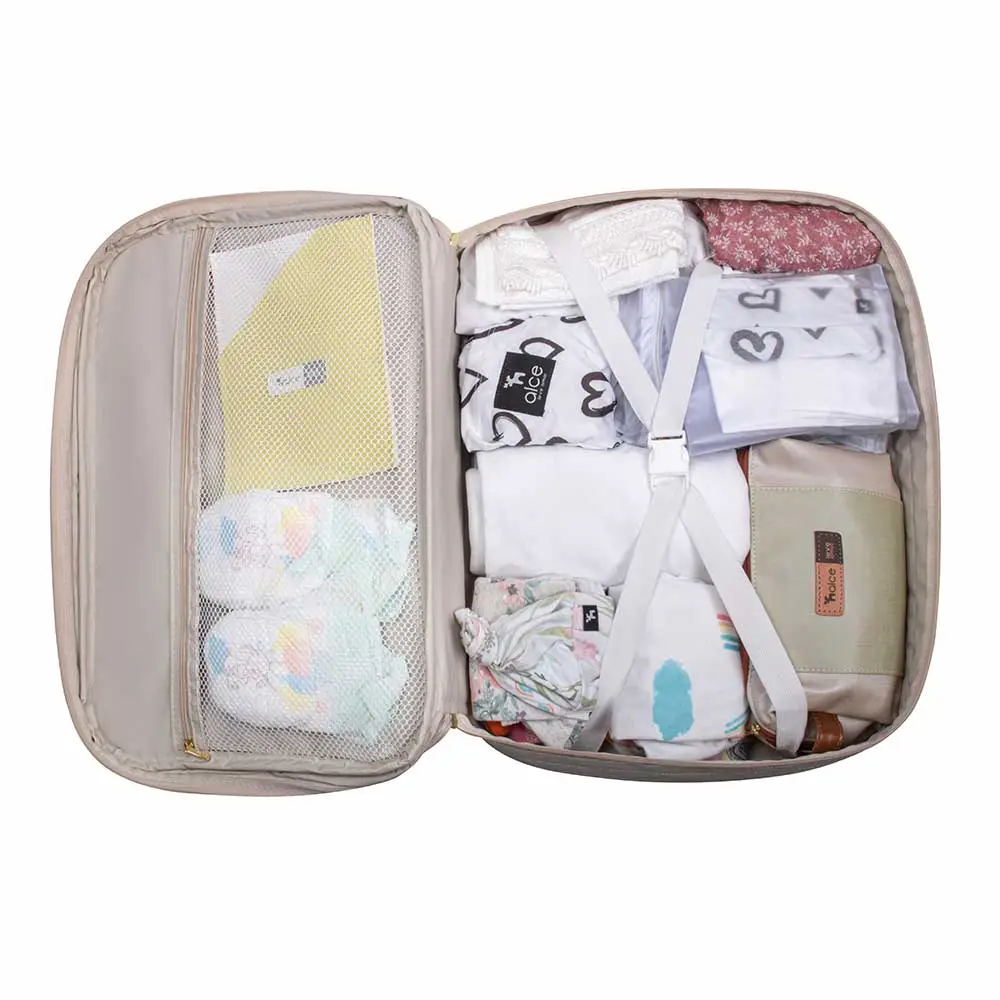 Mala Maternidade Coleção Cores - Creme e Pink - Miniatura 3