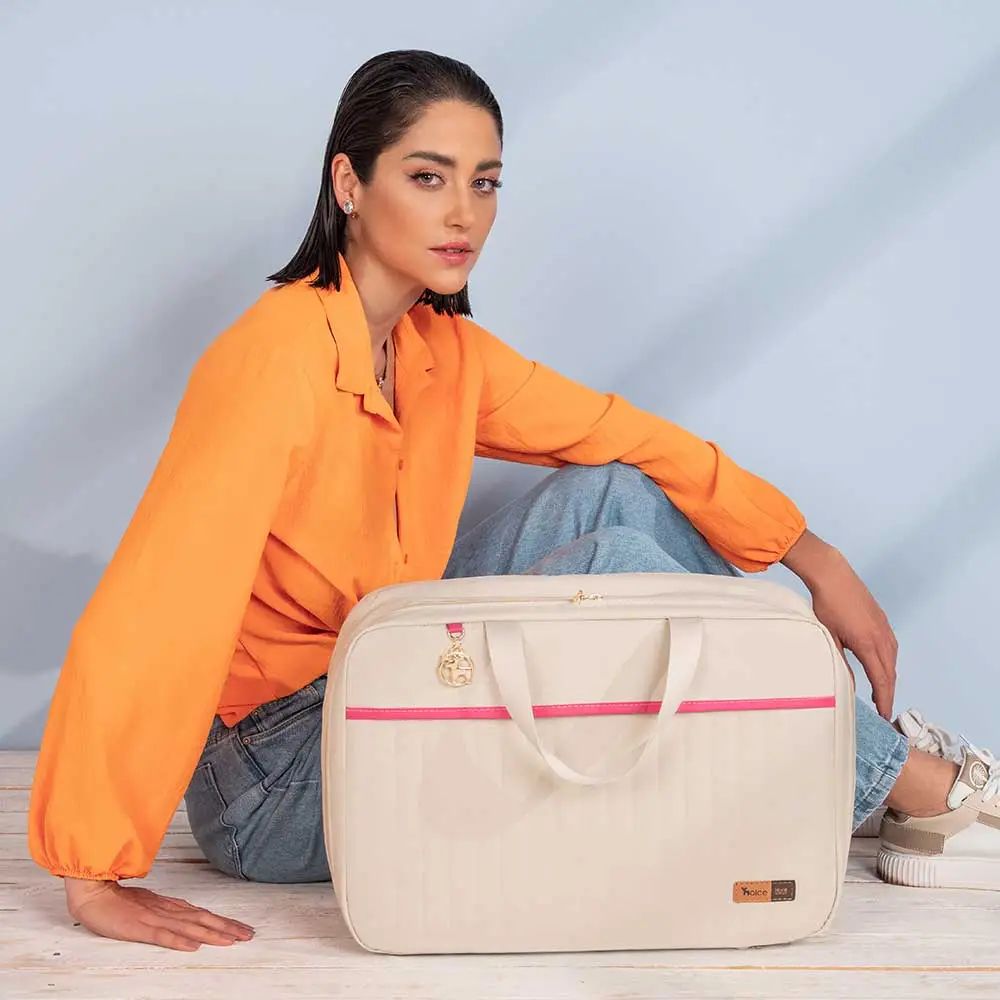 Mala Maternidade Coleção Cores - Creme e Pink - Miniatura 8