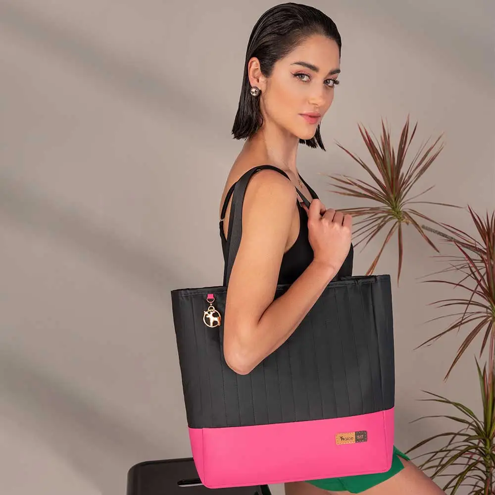 Kit Bolsa Mala e Mochila Maternidade Coleção Cores - Preto e Pink - Miniatura 17