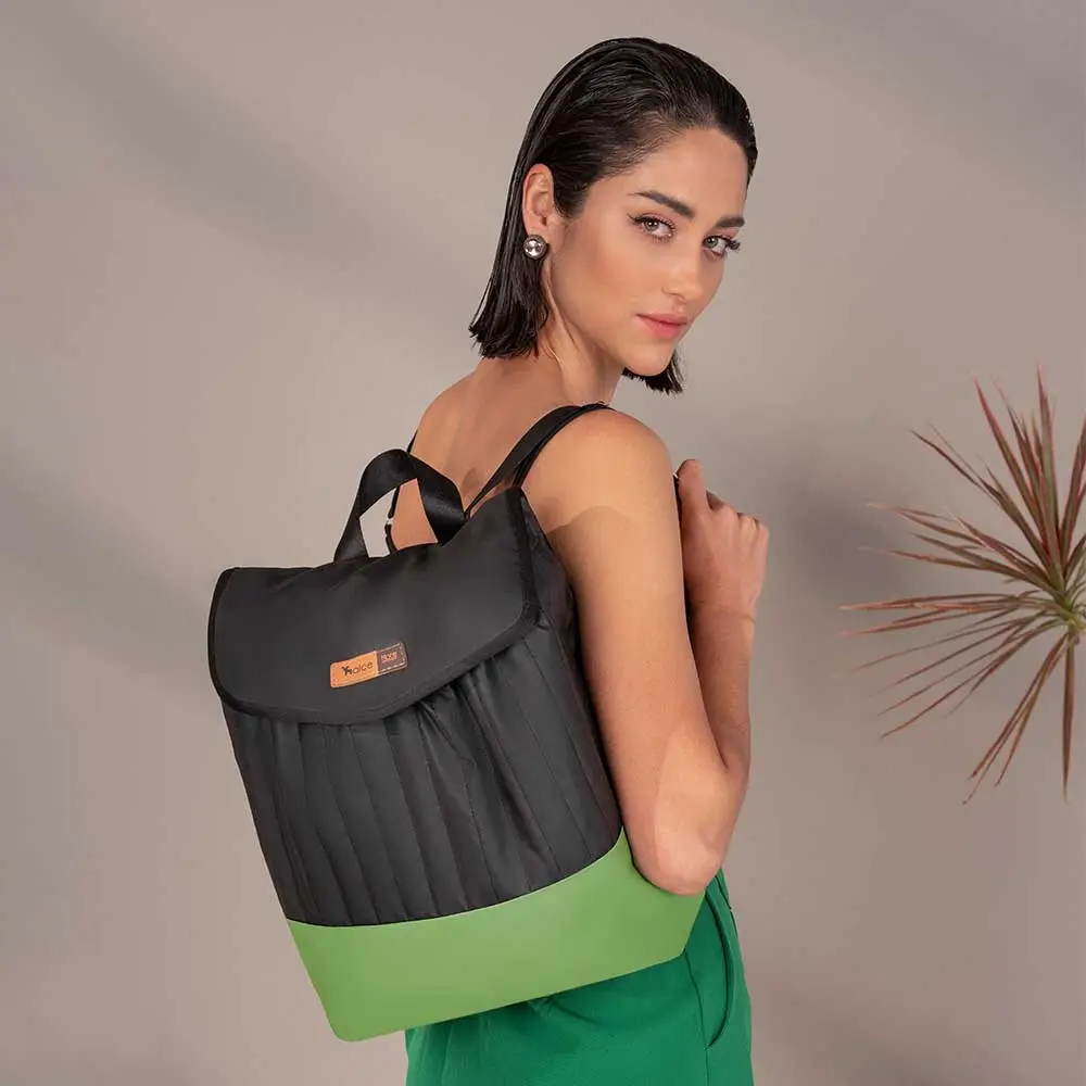 Kit Bolsa Mala e Mochila Maternidade Coleção Cores - Preto e Verde - Miniatura 16