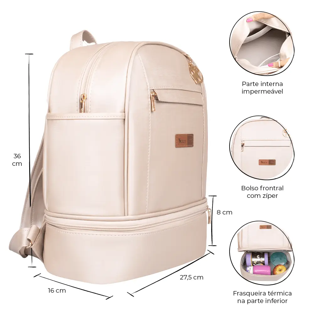 Kit Maternidade Bolsa Mala Mochila Londres Pérola - Miniatura 3