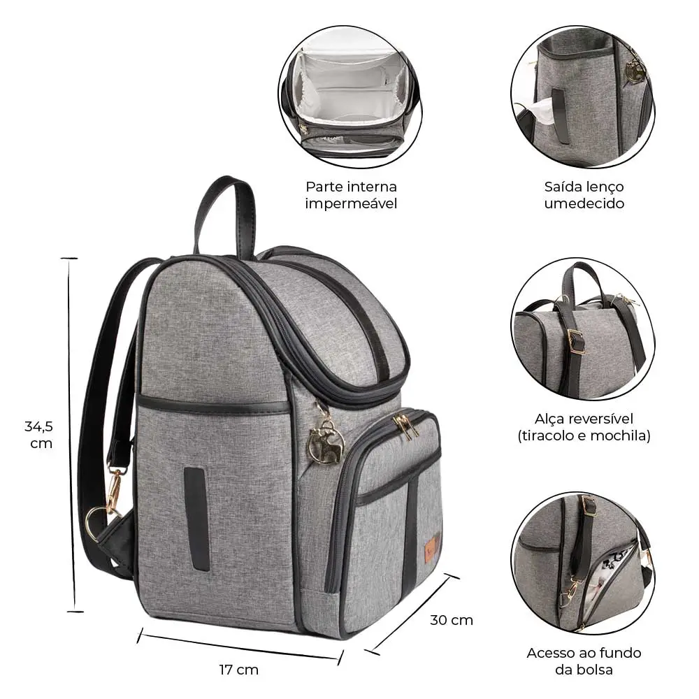 Kit Lebaby 7 Peças Cinza Mescla - Miniatura 4