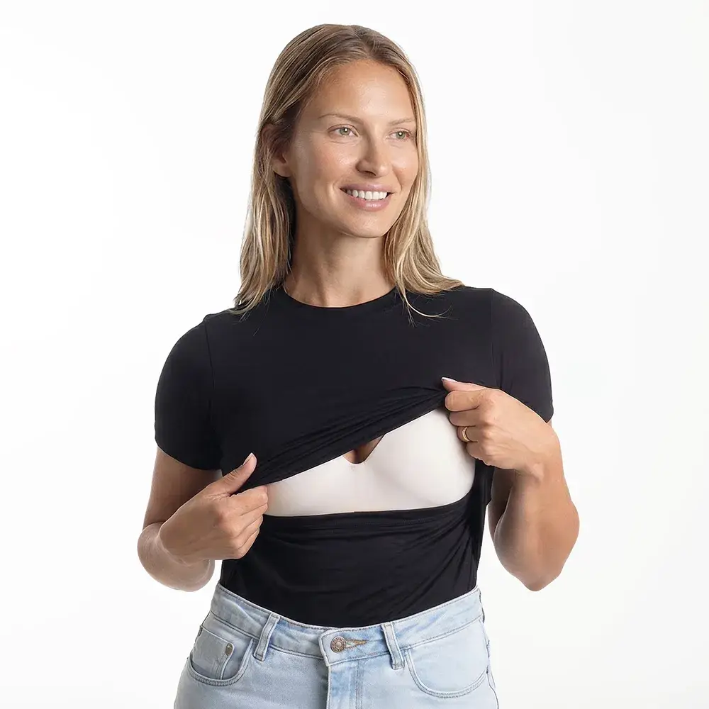 T-shirt Essencial Amamentação Preta