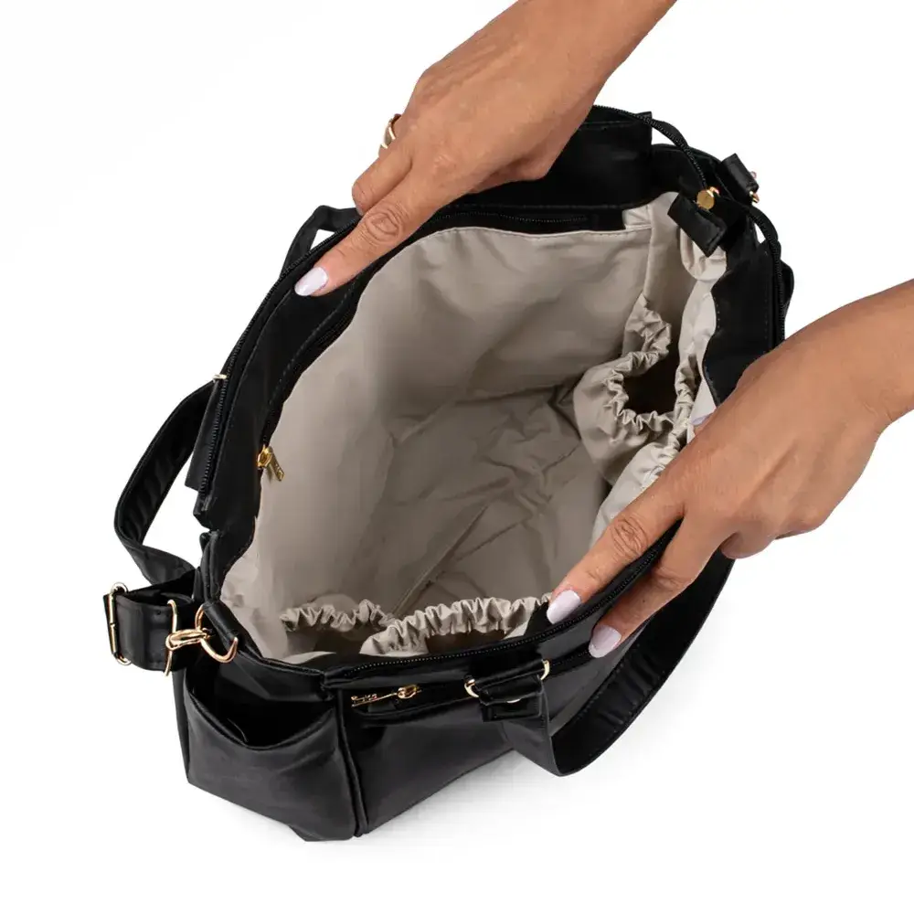 Bolsa Mochila Maternidade 2 em 1 Corah Preta - Miniatura 6
