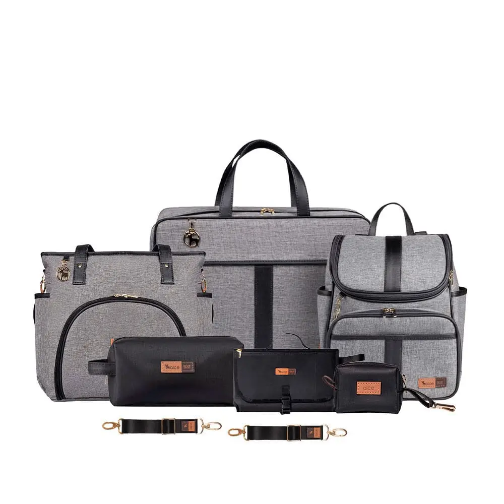 Kit Lebaby 7 Peças Cinza Mescla - Foto 1